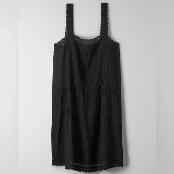 Aritzia Wilfred La Bohème Pintuck Leone Lace Dress  Black Size XS - Picture 2 of 8